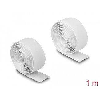 DeLOCK Delock Hook-and-loop tape self-adhesive L 1 m x W 20 mm white