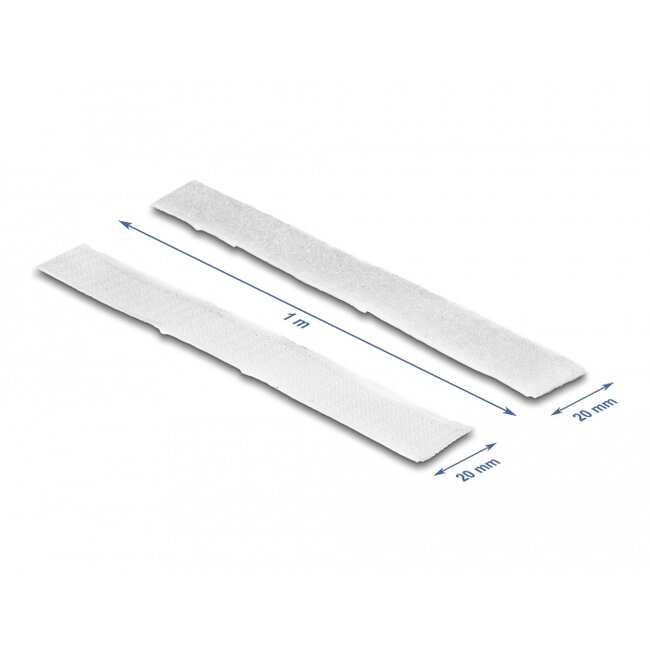 Delock Hook-and-loop tape self-adhesive L 1 m x W 20 mm white