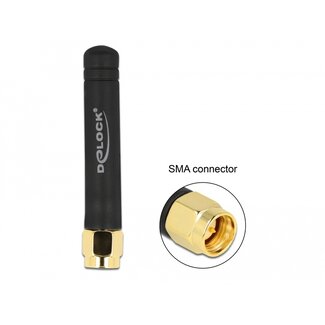 DeLOCK Delock LPWAN 868 MHz Antenna SMA plug 1.6 dBi omnidirectional fixed black