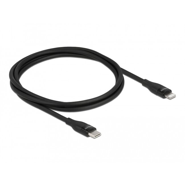 Delock Data and charging cable USB Type-C™ to Lightning™ for iPhone™, iPad™ and iPod™ black 1 m MFi