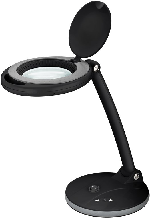 LED Loeplamp met voet - 6W - 1,75x vergroting - Met touchpad - Zwart