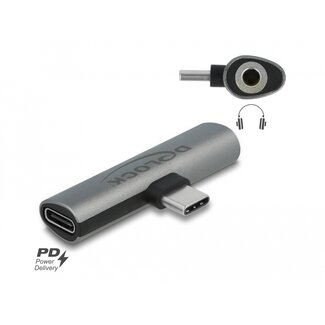 DeLOCK Delock Audio Adapter USB Type-C™ to Stereo Jack female and USB Type-C™ PD grey