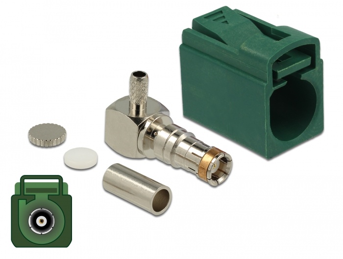 Delock FAKRA E jack 90° for crimping |
