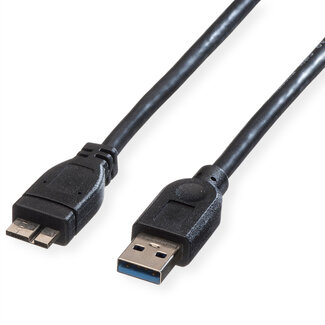 Roline ROLINE USB 3.2 Gen 1 kabel, type A M - Micro A M, zwart, 0,8 m