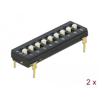 DeLOCK Delock DIP switch Tri-State 9-digit 2.54 mm pitch THT vertical black 2 pieces