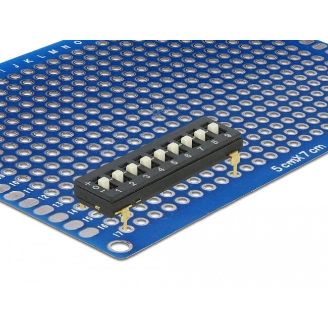 Delock DIP switch Tri-State 9-digit 2.54 mm pitch THT vertical black 2 pieces