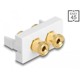 DeLOCK Delock Easy 45 Module 2 x binding post, red / black ring 22.5 x 45 mm