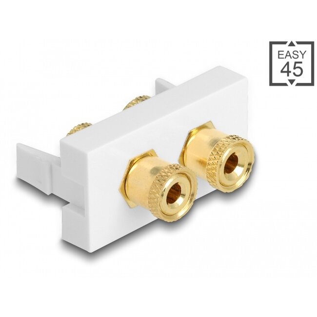 Delock Easy 45 Module 2 x binding post, red / black ring 22.5 x 45 mm