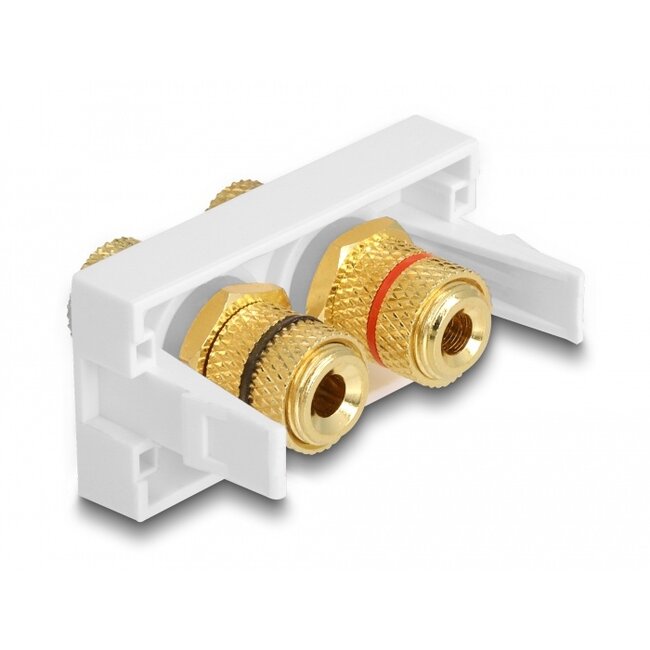 Delock Easy 45 Module 2 x binding post, red / black ring 22.5 x 45 mm