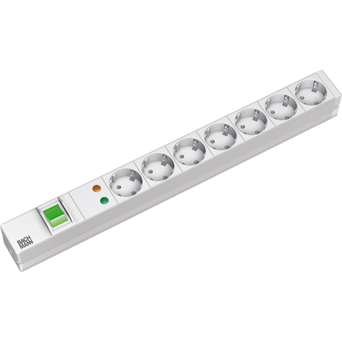 333.405 - 19 inch power strip, multiple socket 7-fold with switch, aluminum, 333.405