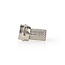 F-Connector | Recht | Male | Vernikkeld | 75 Ohm | Twist-On | Diameter kabelinvoer: 7.4 mm | Zink Legering | Zilver | 25 Stuks | Polybag