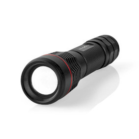 Nedis LED-Zaklamp - Batterij Gevoed - 3.7 V DC - 10 W - Ingebouwde Lithium-Ion - Incl. batterij(en) - Oplaadbaar - Nominale lichtstroom: 1000 lm - Lichtbereik: 200 m - Stralingshoe