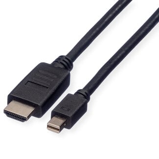 Roline ROLINE Mini DisplayPort Kabel, Mini DP - HDMI, M/M, zwart, 1,5 m