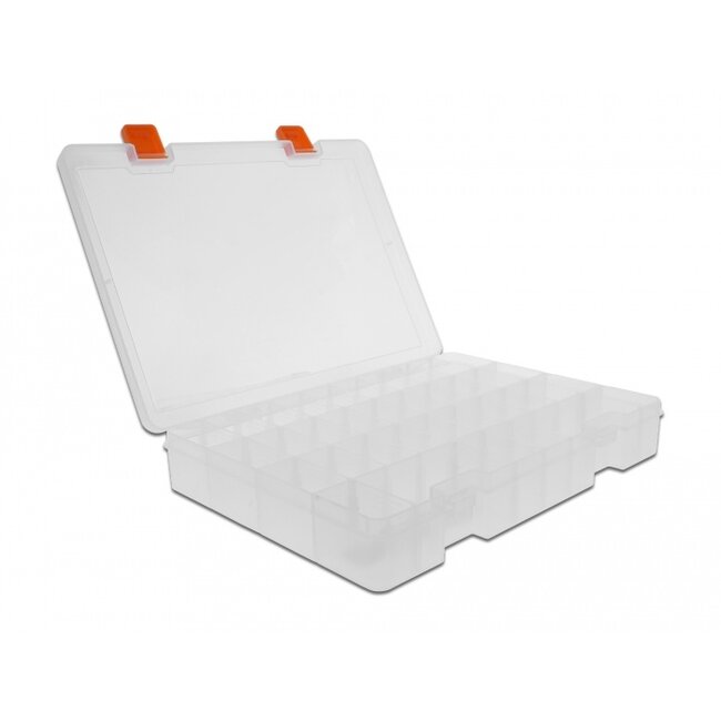 Delock Transparent sorting plastic box with 36 compartments