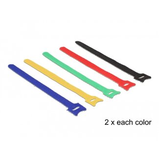 DeLOCK Delock Hook-and-loop fasteners coloured L 200 x W 12 mm 10 pieces