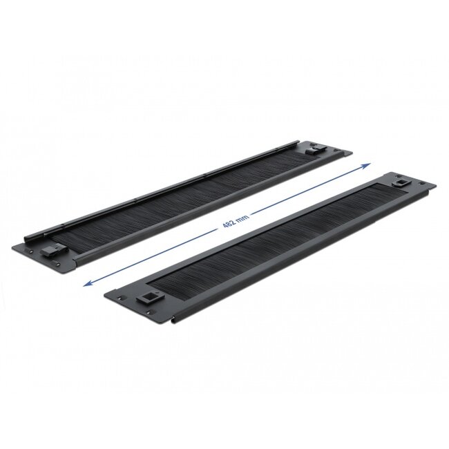 Delock 19″ Cable Management Brush Strip tool free 2U black