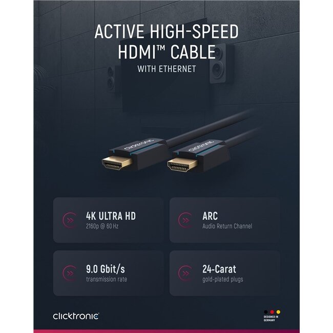Clicktronic Active High Speed HDMI™ Cable with Ethernet 25 m