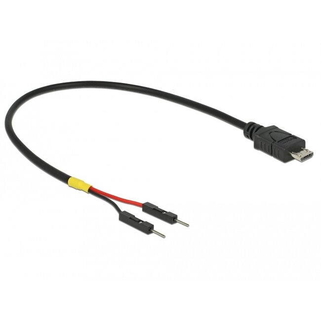 Delock USB Power Cable Micro-B to 2 x pin header male separate power 20 cm