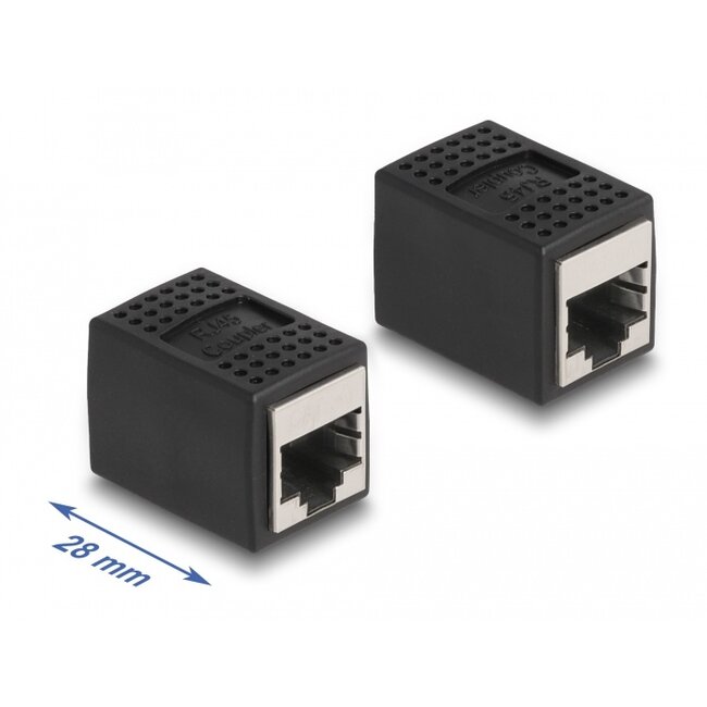 Delock Adapter RJ45 jack to RJ45 jack Cat.6A black
