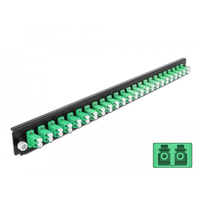 Delock 19″ Splice Box Front Panel 24 port LC Duplex green