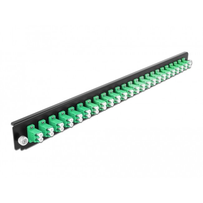 Delock 19″ Splice Box Front Panel 24 port LC Duplex green