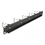 Delock 19″ Cable Management Routing Panel with 5 metal hooks 1U black
