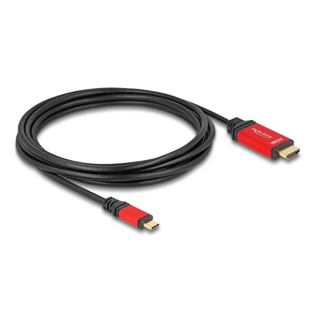 Delock USB Type-C™ to HDMI Cable (DP Alt Mode) 8K 60 Hz with HDR function 3 m red