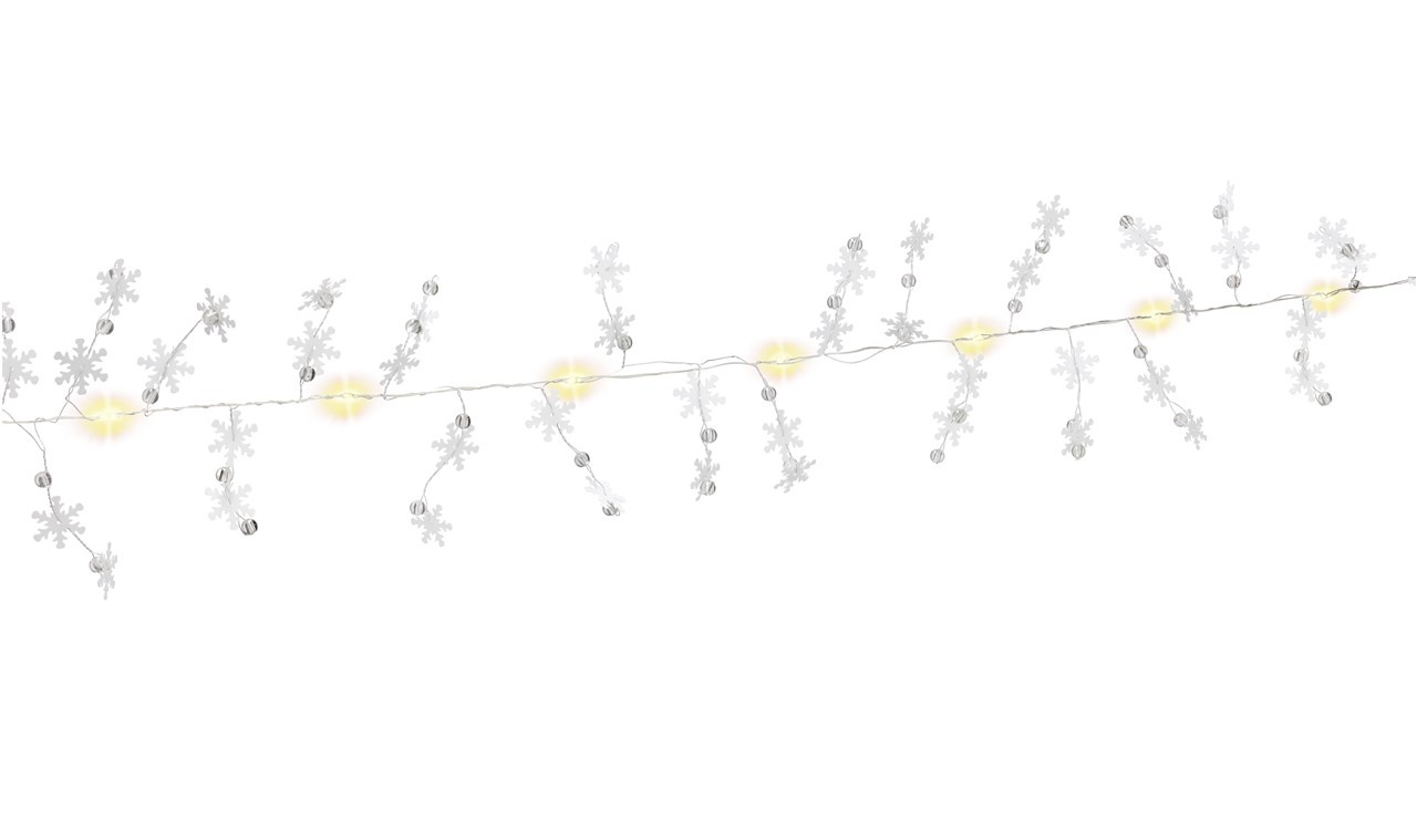Goobay Zilver Wire String Light ''Snowflakes'' with 10 LEDs