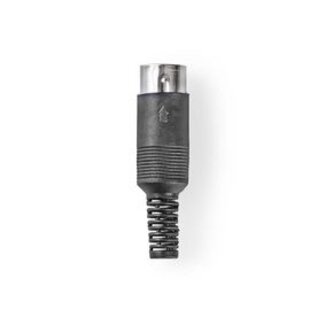 Nedis DIN-Connector | Recht | Male | Vernikkeld | Twist-On | Diameter kabelinvoer: 6.0 mm | Polyvinylchloride (PVC) | Zwart | 25 Stuks | Polybag
