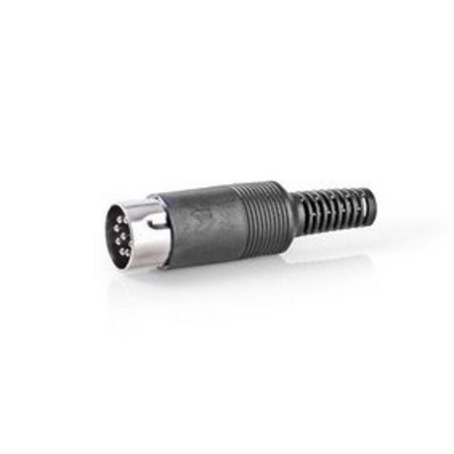 DIN-Connector | Recht | Male | Vernikkeld | Twist-On | Diameter kabelinvoer: 6.0 mm | Polyvinylchloride (PVC) | Zwart | 25 Stuks | Polybag