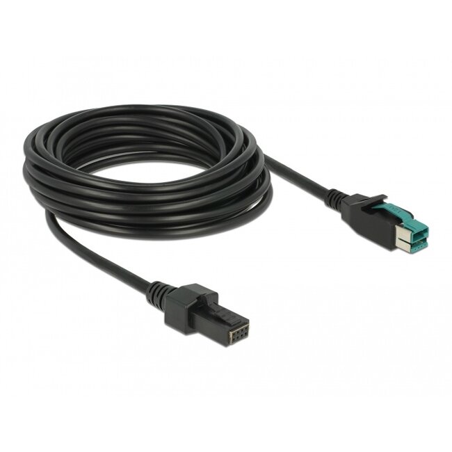 Delock PoweredUSB cable male 12 V > 2 x 4 pin male 5 m for POS printers and terminals