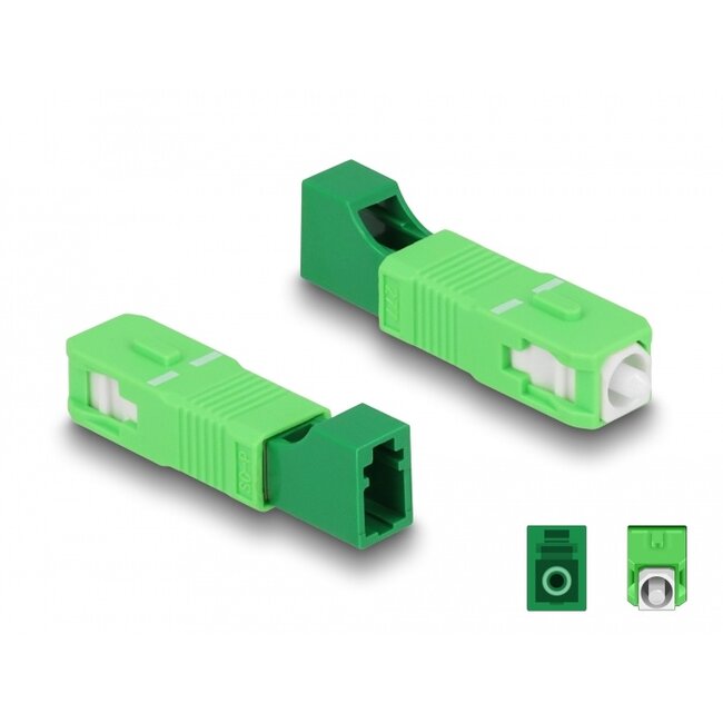 Delock Optical Fiber Hybrid Coupler SC Simplex male to LC Simplex female green