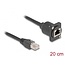 Delock D-Type RJ45 cable plug to jack Cat.5e black 20 cm