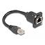 Delock D-Type RJ45 cable plug to jack Cat.5e black 20 cm