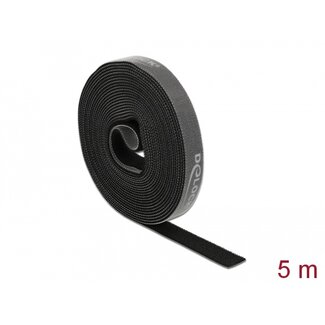 DeLOCK Delock Hook-and-loop tape on roll L 5 m x W 15 mm black