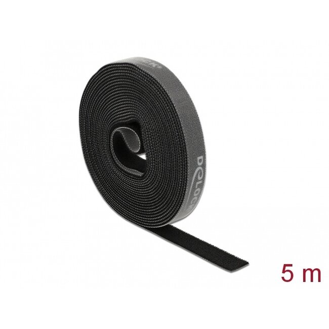 Delock Hook-and-loop tape on roll L 5 m x W 15 mm black