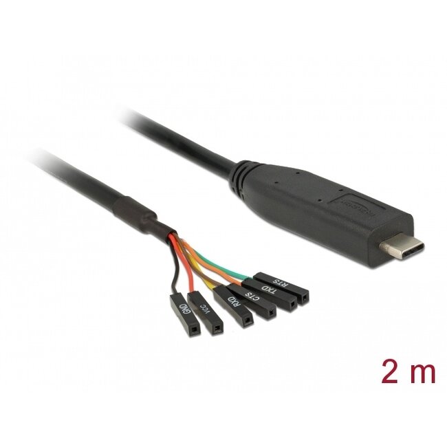 Delock Converter USB Type-C™ 2.0 male to LVTTL 3.3 V 6 pin pin header female separate 2.0 m
