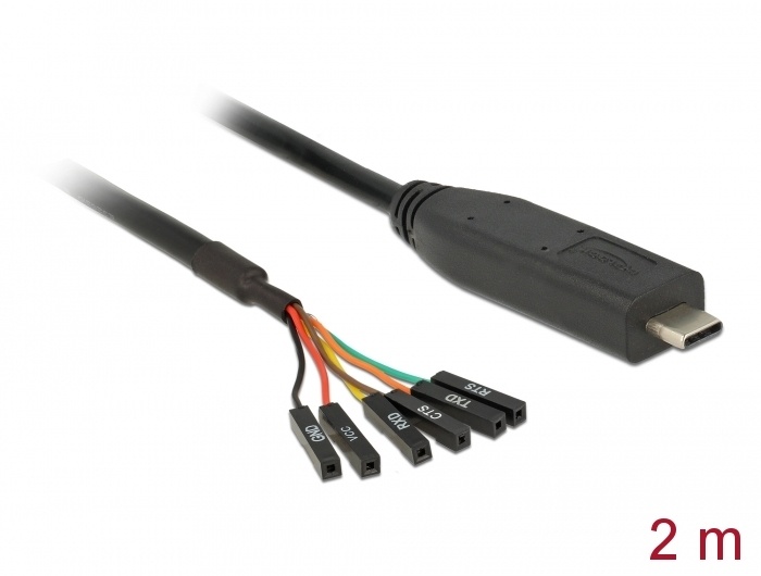 DeLOCK 63946. Kleur van het product: Zwart, Lengte snoer: 2 m, Aansluiting 1: USB 2.0 Type-C. Aantal per verpakking: 1 stuk(s)