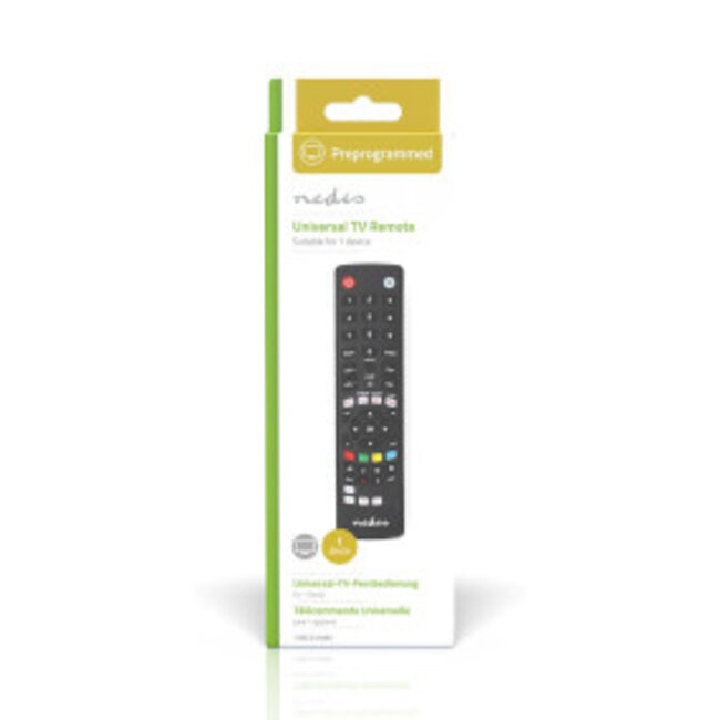 Universele Afstandsbediening | Voorgeprogrammeerd | 1 Apparaat | Amazon Prime / Disney + Button / Google Play Knop / Netflix Knop / Youtube Knop | Infrarood | Zwart