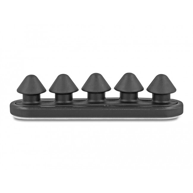 Delock Cable holder with 5 feed-throughs self-adhesive black set 2 pieces