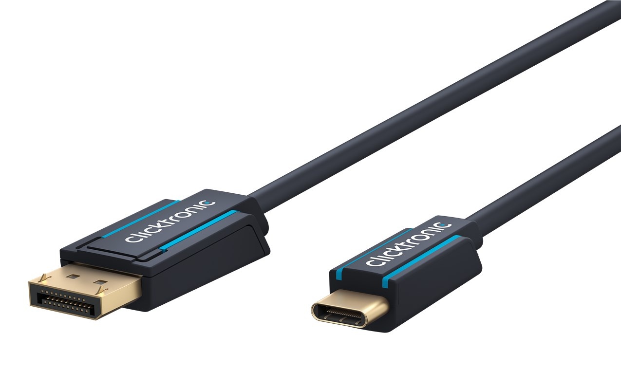 Clicktronic USB-C naar DisplayPort kabel - 4K 60Hz - 1 meter - Zwart