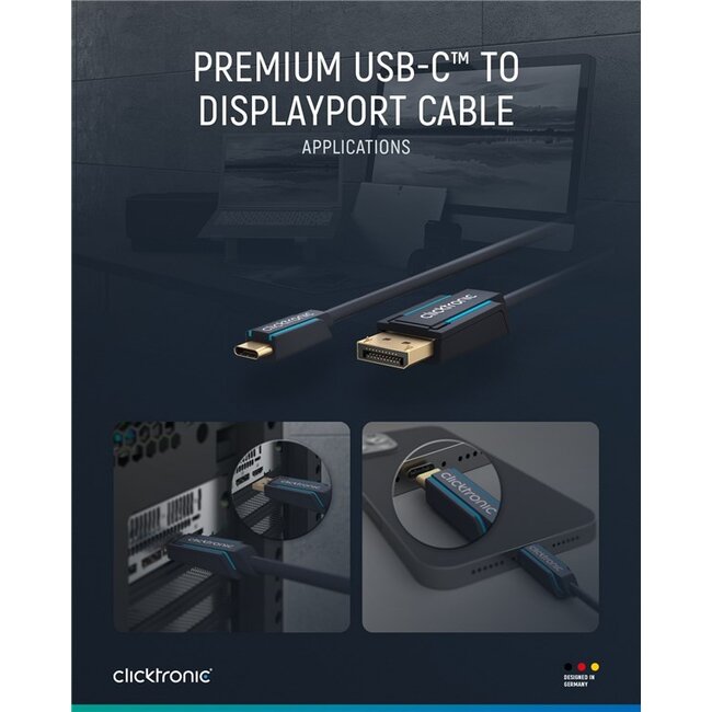 Clicktronic USB-C™ to DisplayPort™ Adapter Cable 1 m