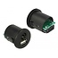 Delock Cable USB Type-A male + 3.5 mm 4 pin stereo jack male > female bulkhead USB Type-A female + 3.5 mm 4 pin female (audio) 1.5 m black