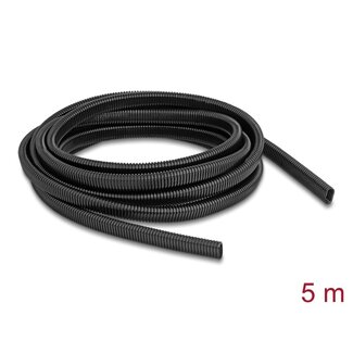 DeLOCK Delock Plastic cable protection conduit in oval shape flexible 13.6 x 6.3 mm - length 5 m black