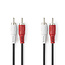 Stereo-Audiokabel | 2x RCA Male | 2x RCA Male | Vernikkeld | 1.50 m | Rond | Zwart | Label