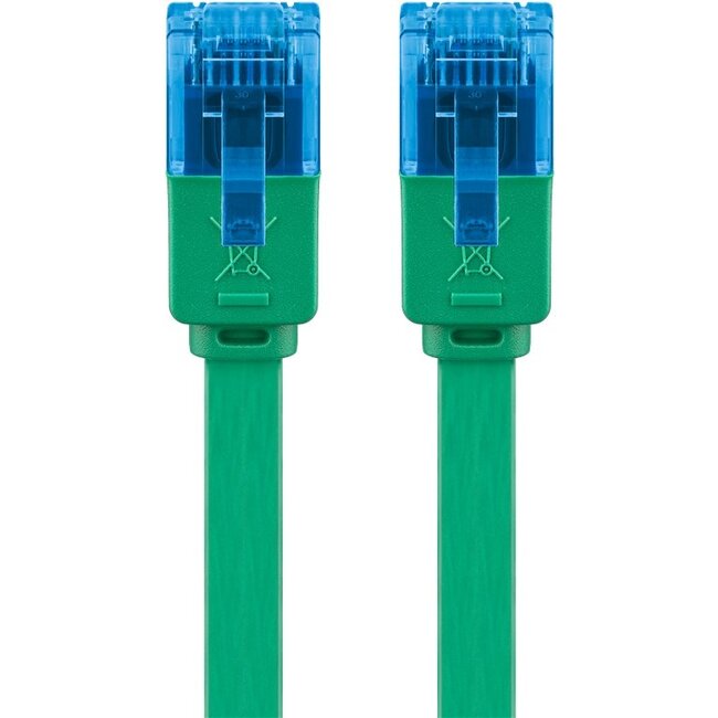 Goobay CAT 6A Flat Patch Cable U/UTP, green 2 m