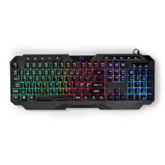 Nedis Bedraad Gaming Toetsenbord | USB Type-A | Membrane Toetsen | LED | QWERTY | Scandinavisch | USB Gevoed | Lengte stroomkabel: 1.30 m | Multimedia