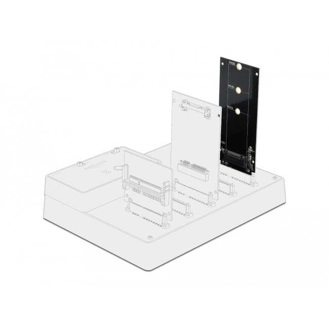 Delock SATA 22 pin male to M.2 Key B slot Adapter