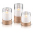 Goobay Set of 3 LED Real Wax Candles in Glass, White