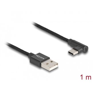 DeLOCK Delock USB 2.0 Cable Type-A male to USB Type-C™ male angled 1 m black